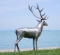 Preview: Red deer life size garden sculpture steel